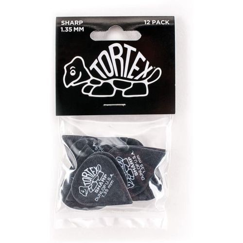 Dunlop Tortex Sharp Guitar Picks 412 Black 1.35 mm 3 Pack