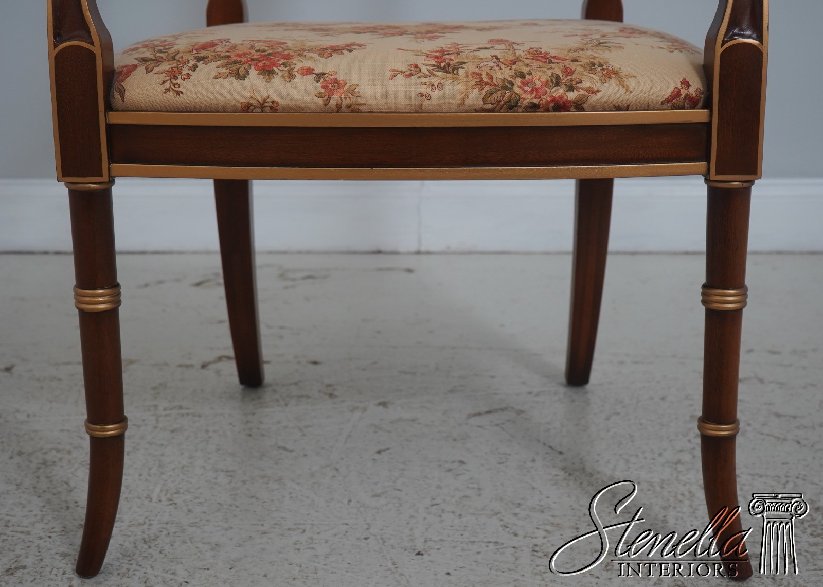71774: Pair HICKORY CHAIR Regency Style Mahogany Armchairs
