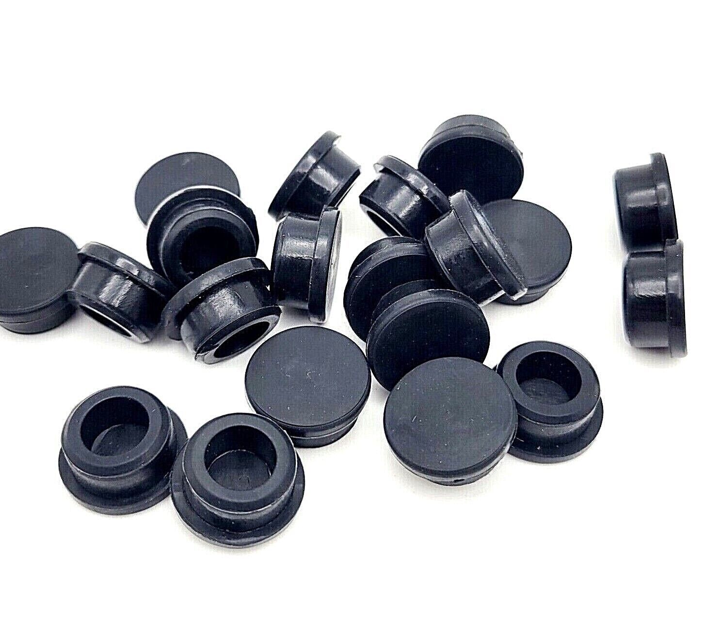5/8" Rubber Drill Hole Plugs Push In Compression Stem Silicon Covers 3/4" Top OD