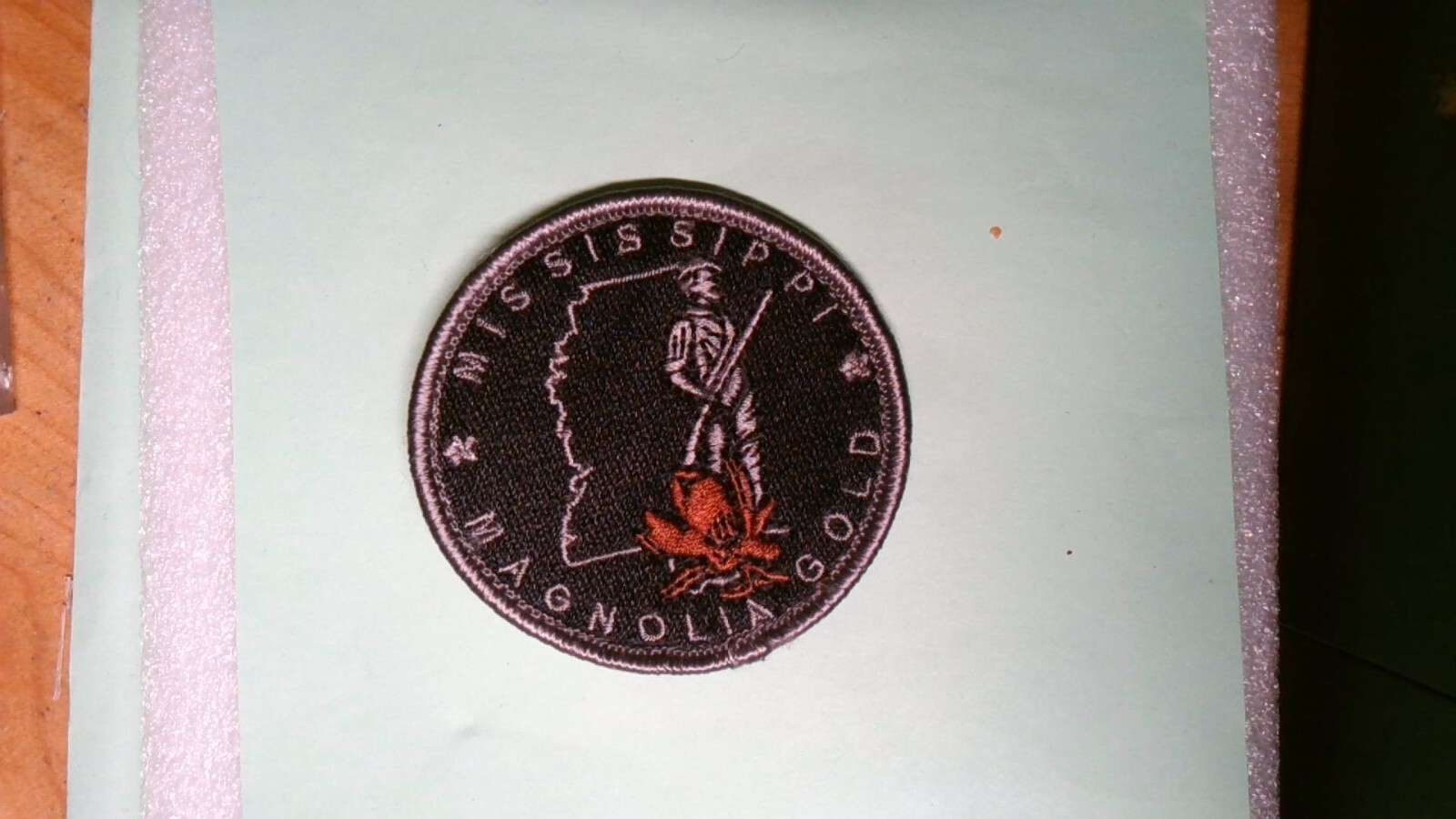 MILITARY PATCH HOOK & LOOP MISSISSIPPI MAGNOLIA GOLD