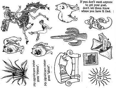 Unmounted Rubber Stamp Plate, Unmounted/Uncut Pink Rubber Stamps