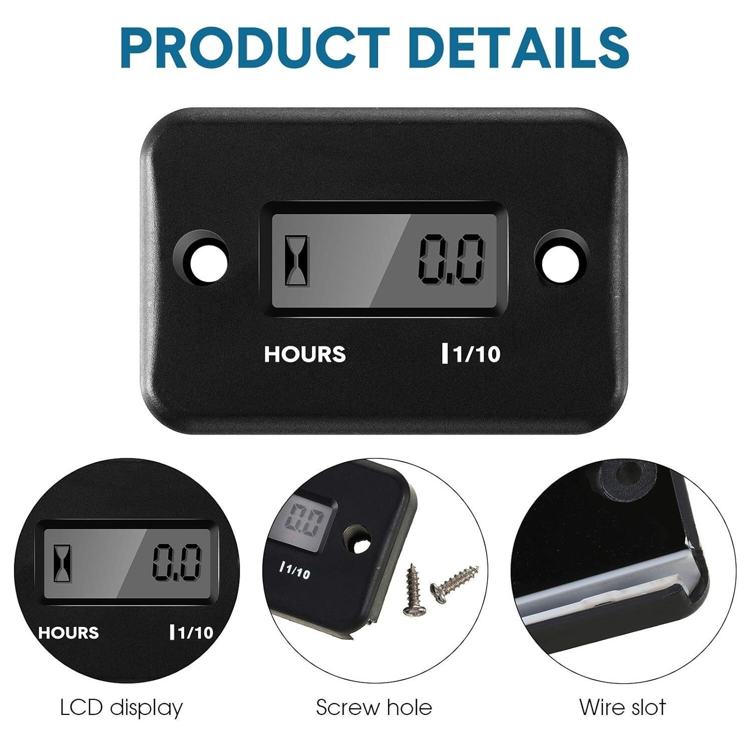 Inductive Maintenance Hour Meter Small Gas Engine Waterproof For Lawn Mower --US