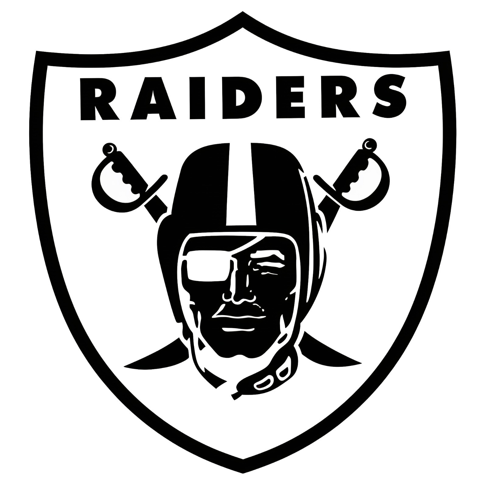 Black White Raiders Sticker Las Vegas  Vinyl Decal Helmet Truck Window Laptop