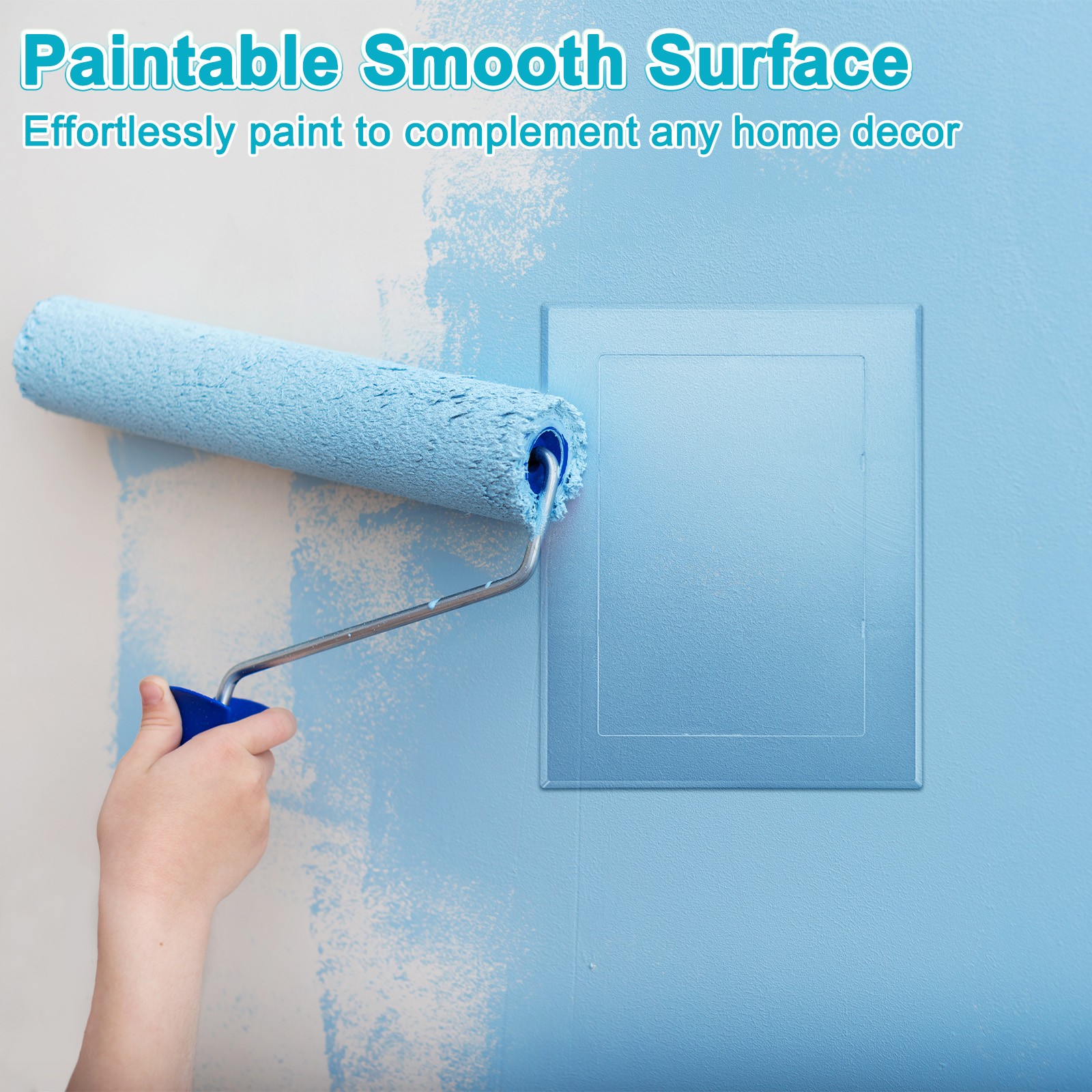 1-Pack Access Panel for Drywall, 7x5" Plastic Removable [Grey, Rectangle]