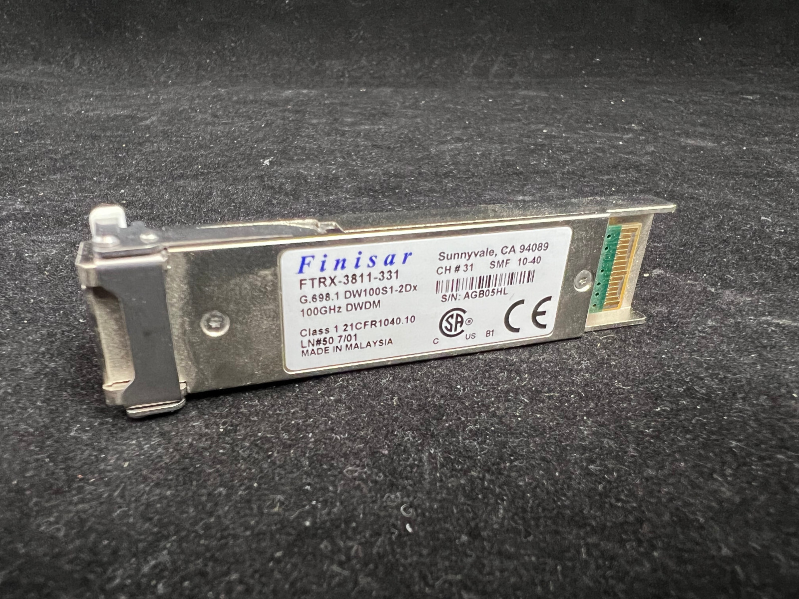 FTRX-3811-331 Finisar 10Gbps XFP DWDM Single-Mode Fiber 80km 1552.52nm Ch 31