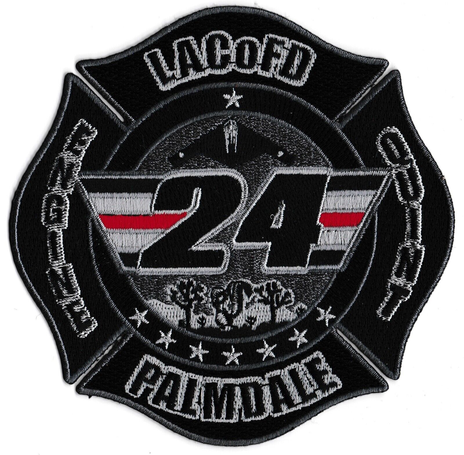 LA County Station 24 BLACK  Palmdale NEW -- Fire Patch