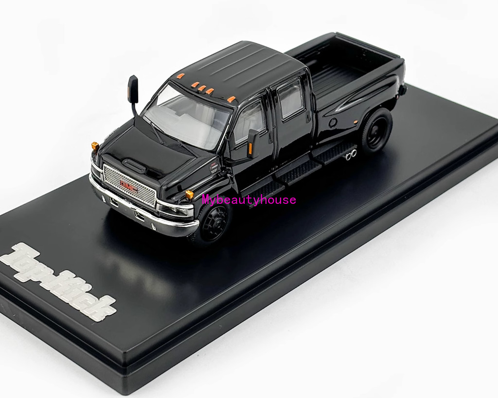 GOC 1:64 Black Topkick Muscle Pickup Truck Model Diecast Metal Car