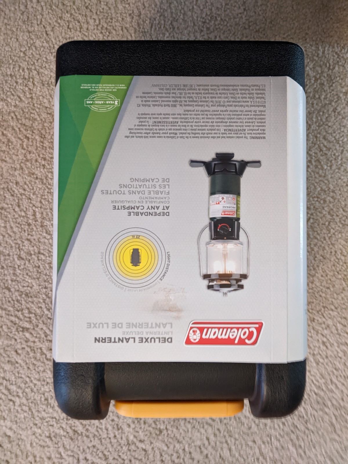 Coleman Deluxe PerfectFlow Propane Lantern & Case. 1000 Lumens. Model 5155. NEW.