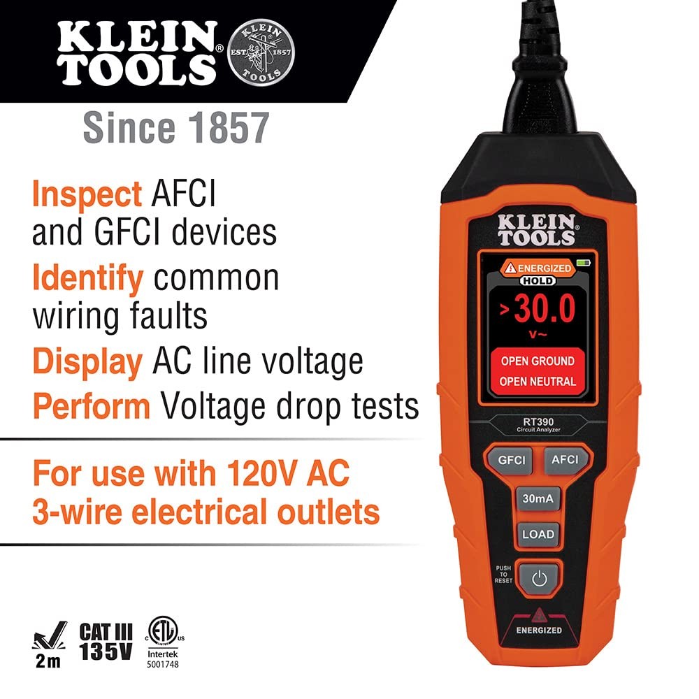 Klein Tools Circuit Tester Bundle with LCD Display, GFCI and AFCI black