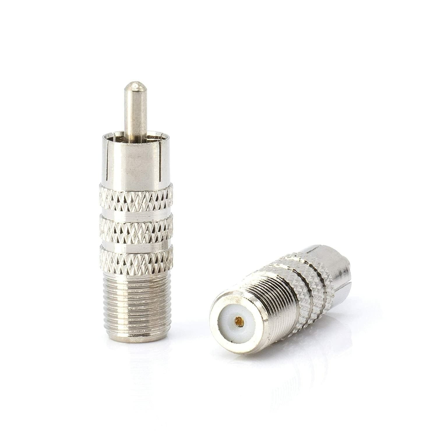 RF Coaxial Adapter, Converter - F-Type Female to RCA Male Connector - 10 Pack