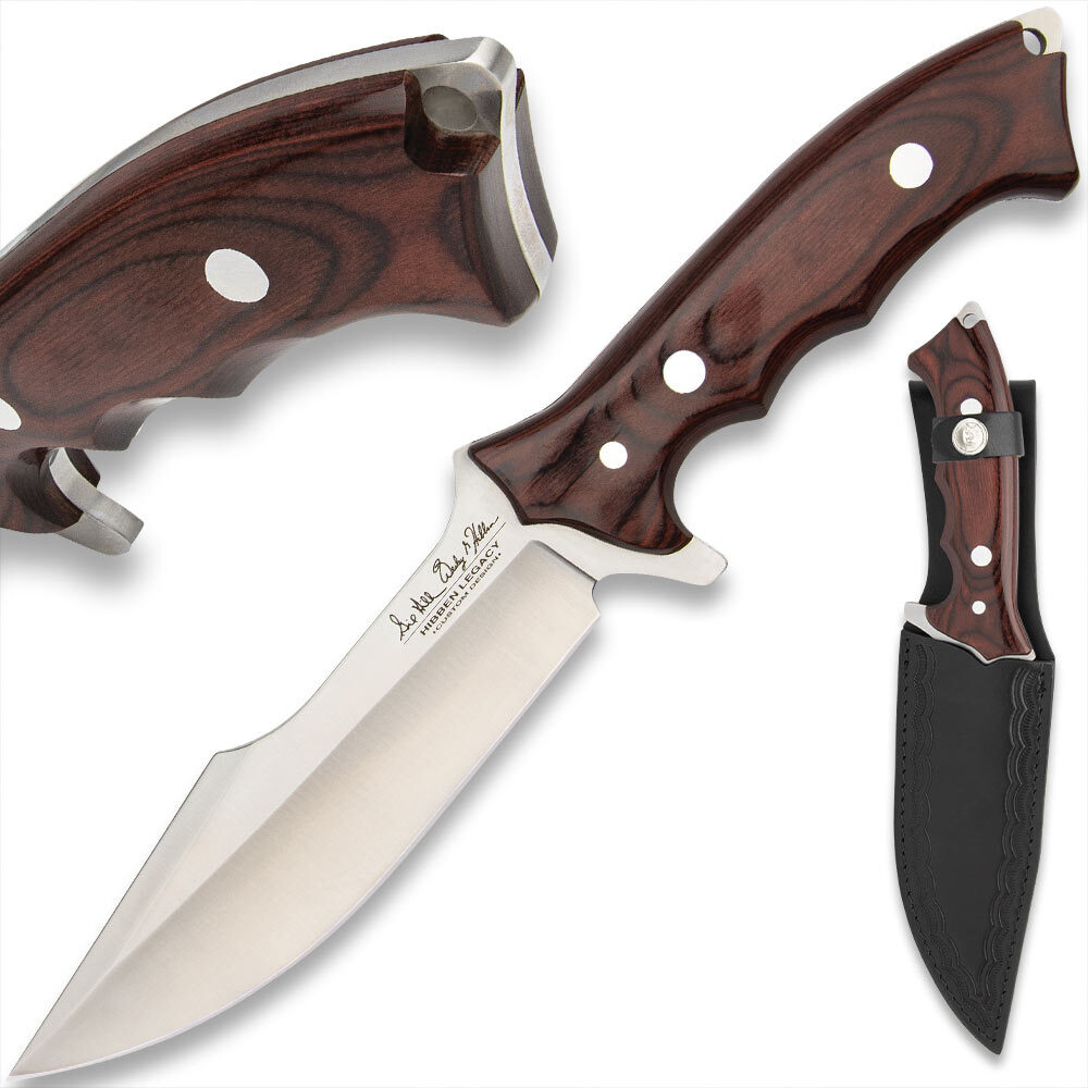 Gil Hibben Legacy Fighter IV and Leather Sheath, Stainless Steel Blade, 12 1/8”