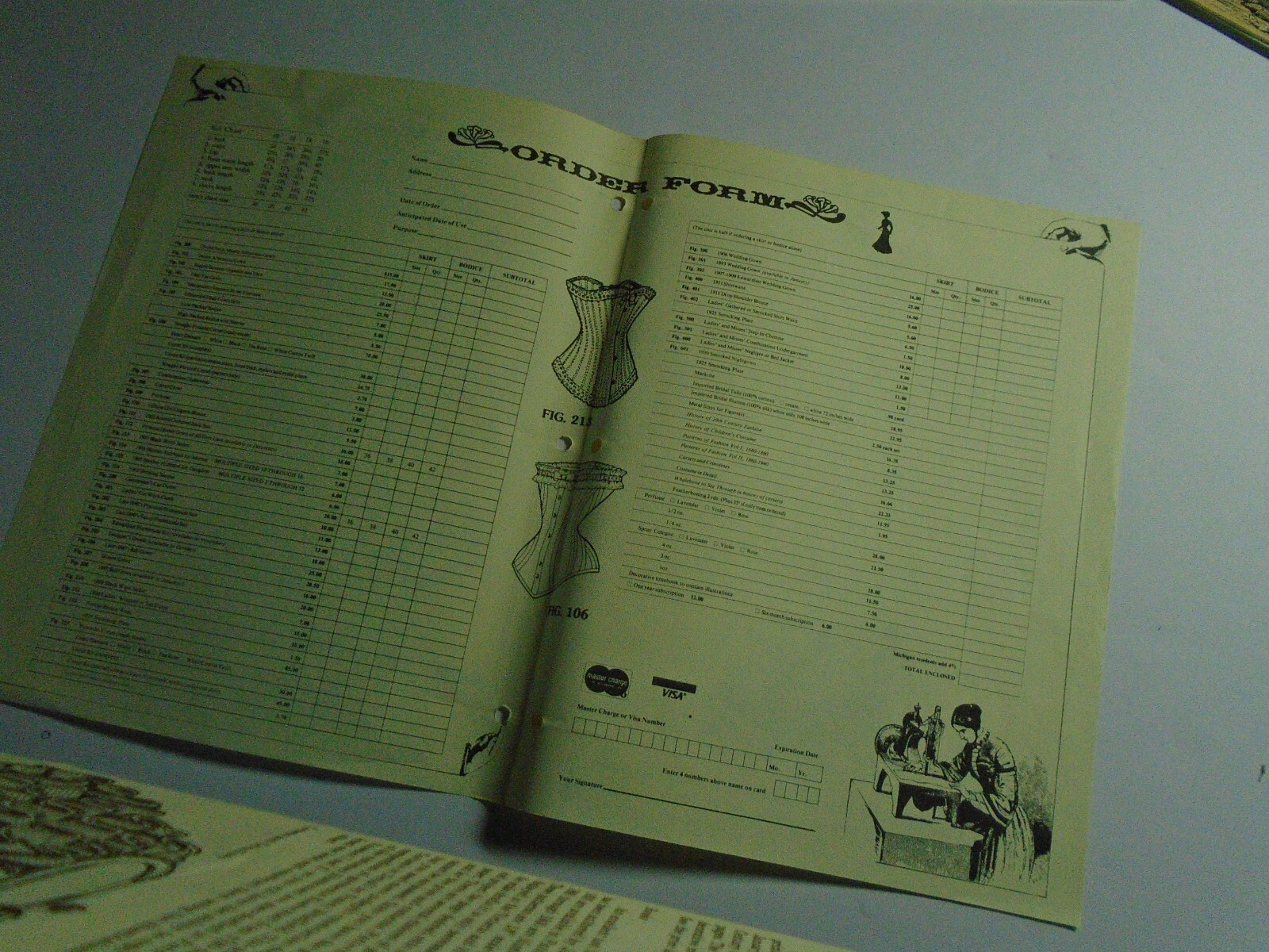 Past Pattern Ordering Form - Unused includes glossary of terms & pricing sheet