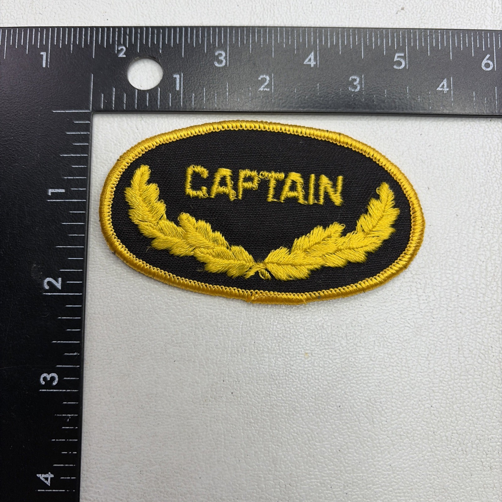 Slightly Rough Stitches CAPTAIN Gold Leaves Patch Military 62TX