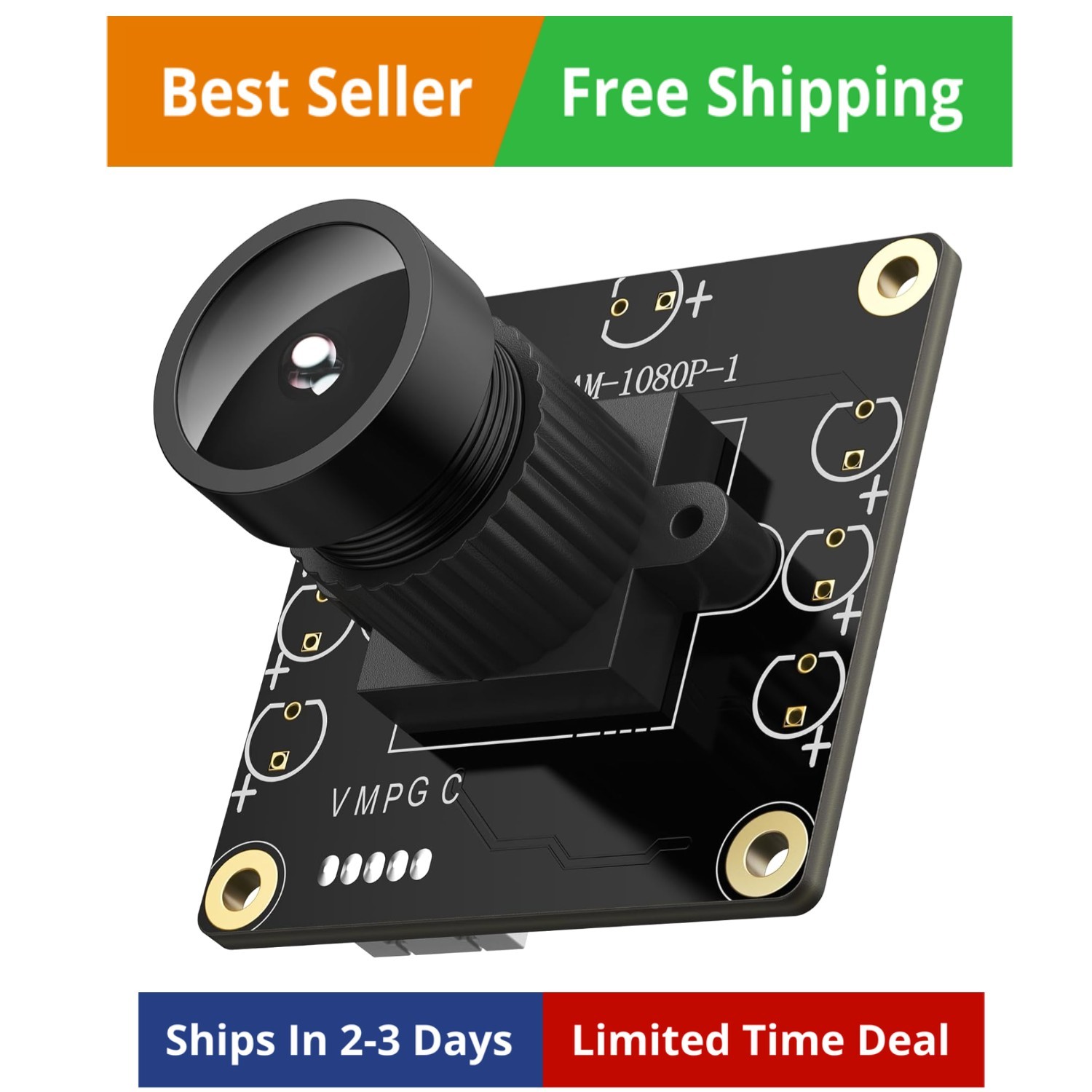 1080P .0 UVC Camera, 130° Wide Angle Camera, Plug & Play for PC, Raspberry Pi...