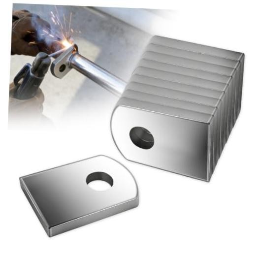 10PCS Weld on Tabs with 3/8" Hole,1-1/2"×1" Flat Bottom Welding Table