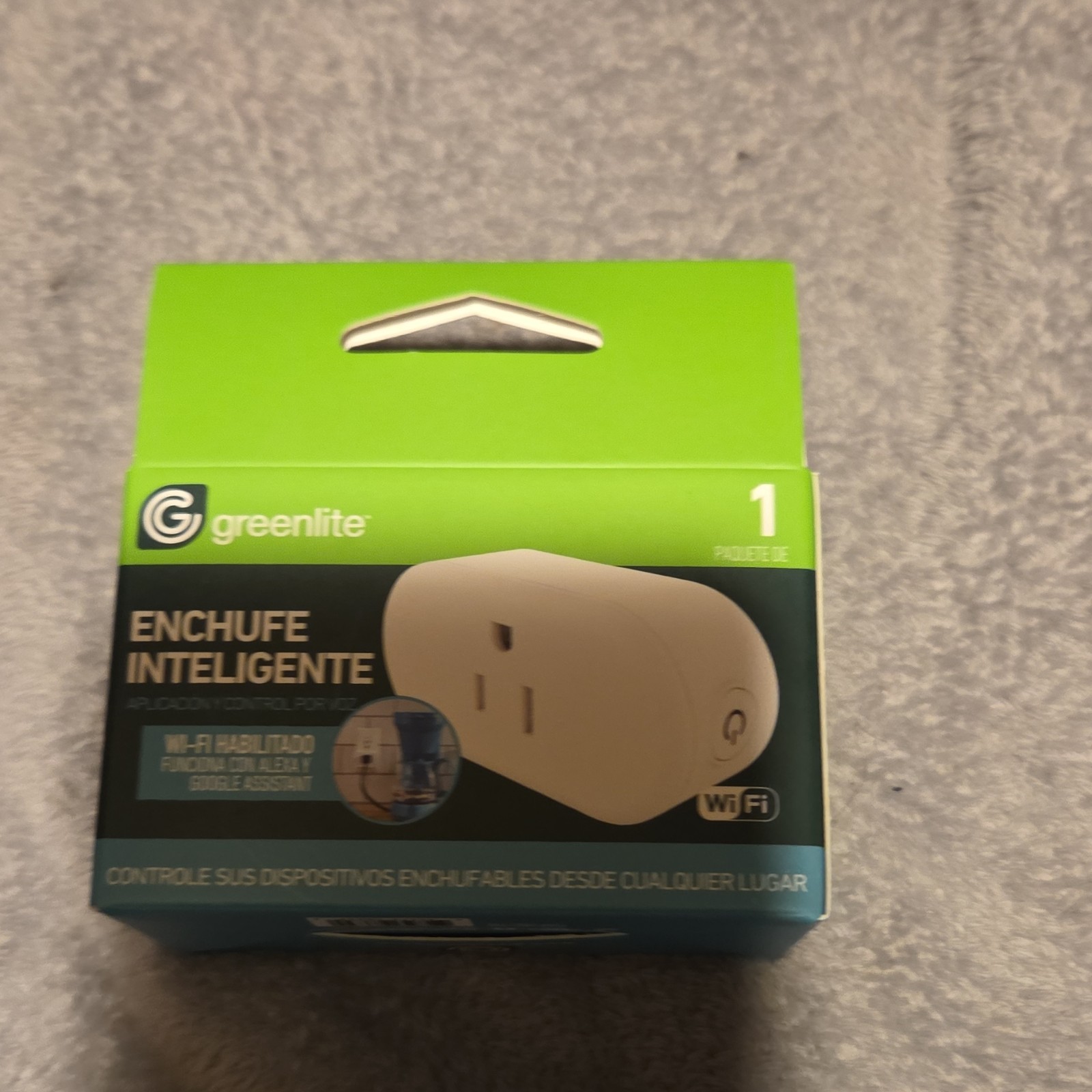 Greenlite Smart Plug Wi-Fi Alexa Google Assistant App Voice Control US Plug