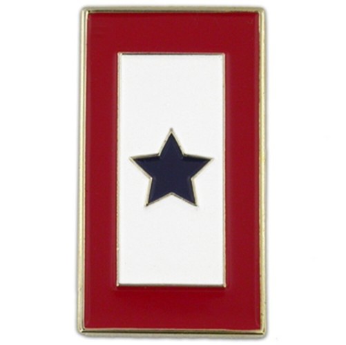 Rectangular Patriotic Military One Blue Star Service Flag Lapel Pin