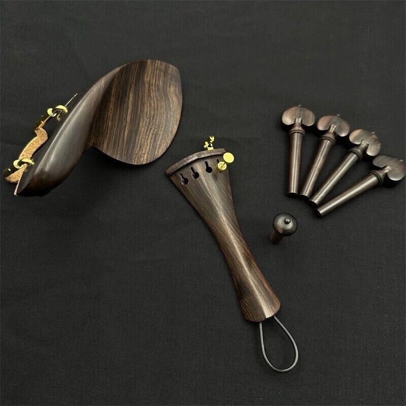 1set High quality 4/4 Violin Natural ebony wood accessories parts fittings 4/4