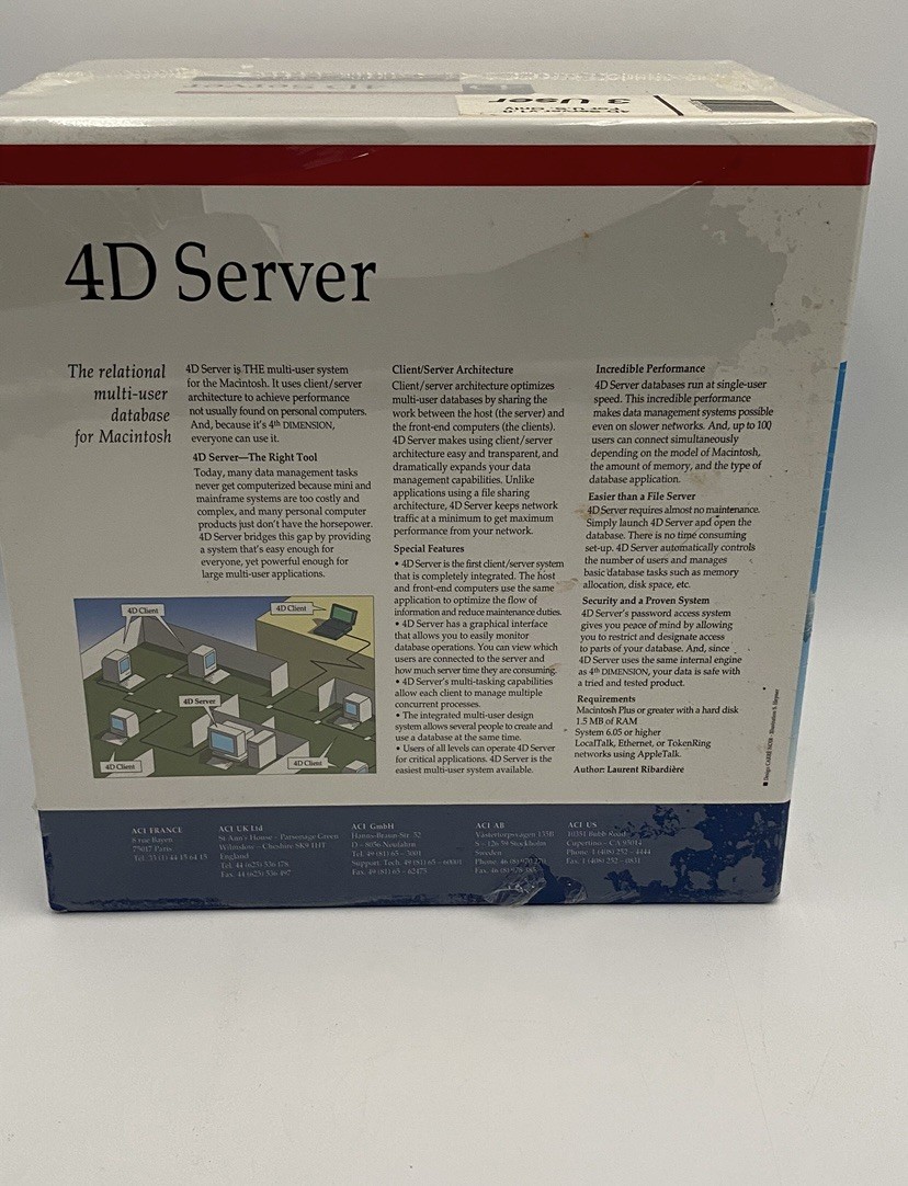 New Vintage Mac 4D Server Multi-user Database Software Sealed