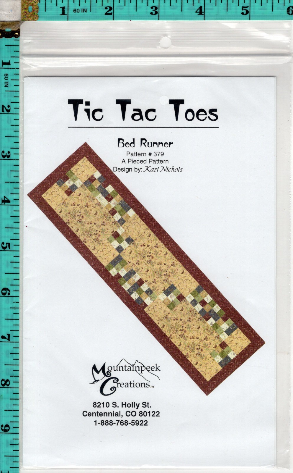 "Tic Tac Toes" Mountainpeek Creations Sewing Piecing Pattern # 379 24½"x 84½"