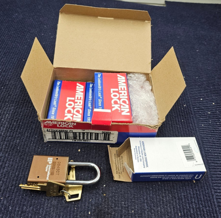 (QTY 5) American Lock Keyed Alike Lockout Padlock 1-1/2" Shackle Clearance 70964