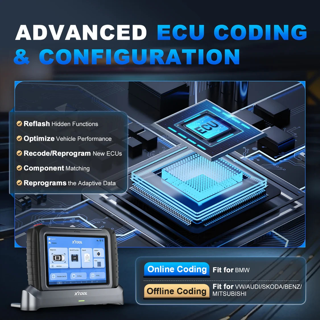 XTOOL IP919 MAX 2025 Diagnostic Tool J2534 Programming ECU Coding Bidirectional