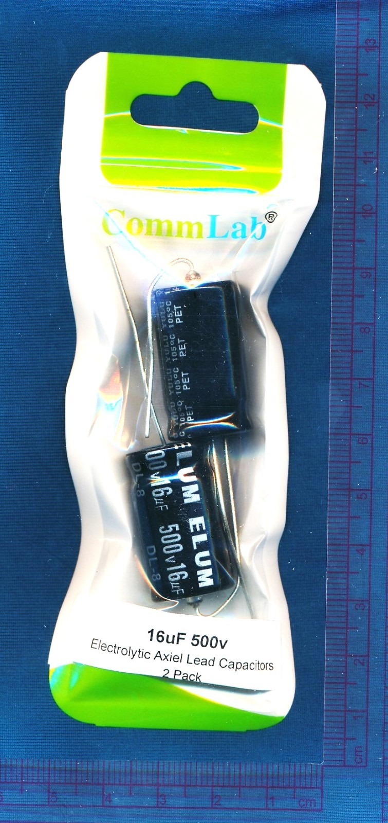 2 pack ELUM 16uF 500v Axial lead Capacitors. 16 uF tube Radio PREMIUM!