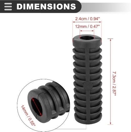 Universal Kick Start Lever Rubber, Rubber, Black, 4 Pc
