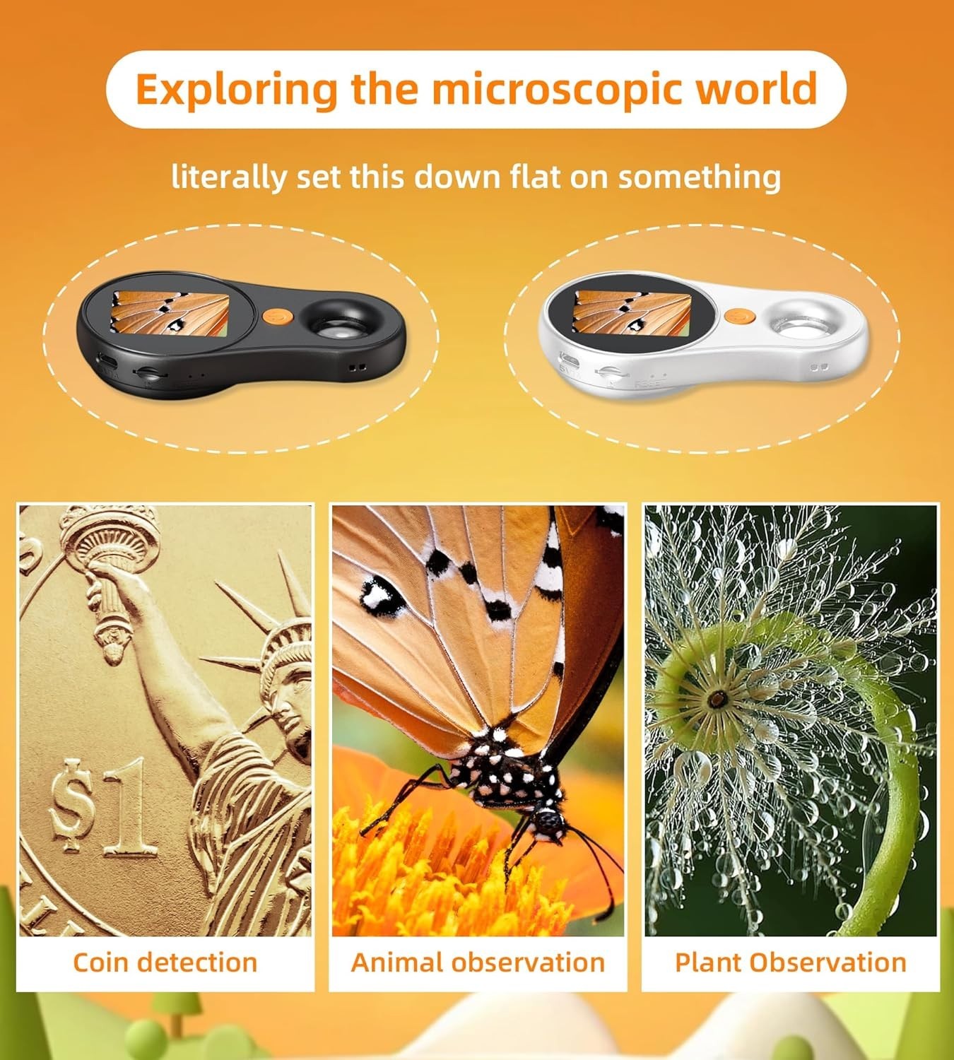 Digital Microscope Handheld 2.0 inch IPS Color Screen,Portable Digital Magnif...