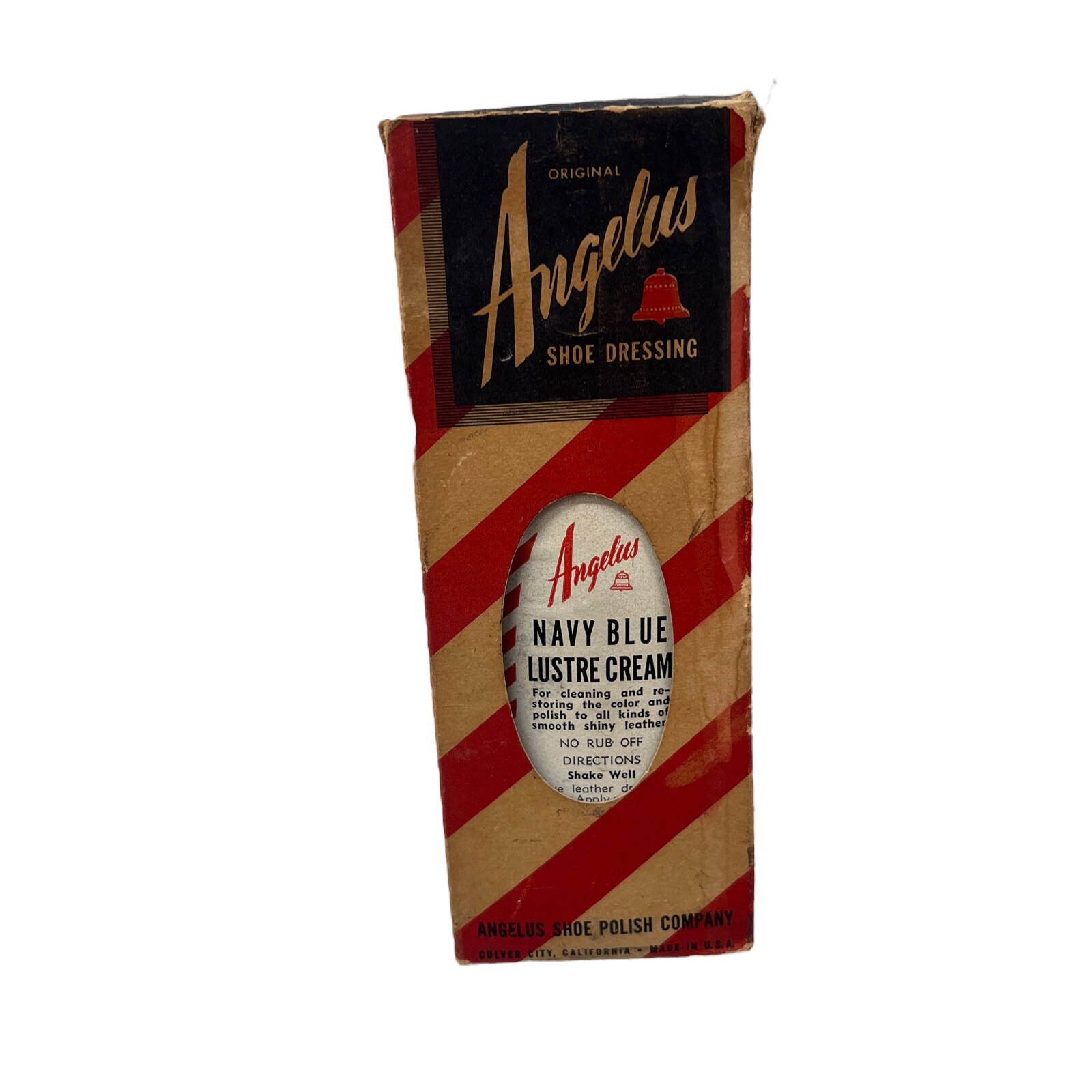 Vintage Angelus Shoe Dressing Navy Blue Lustre Cream Made In USA Culver City, CA