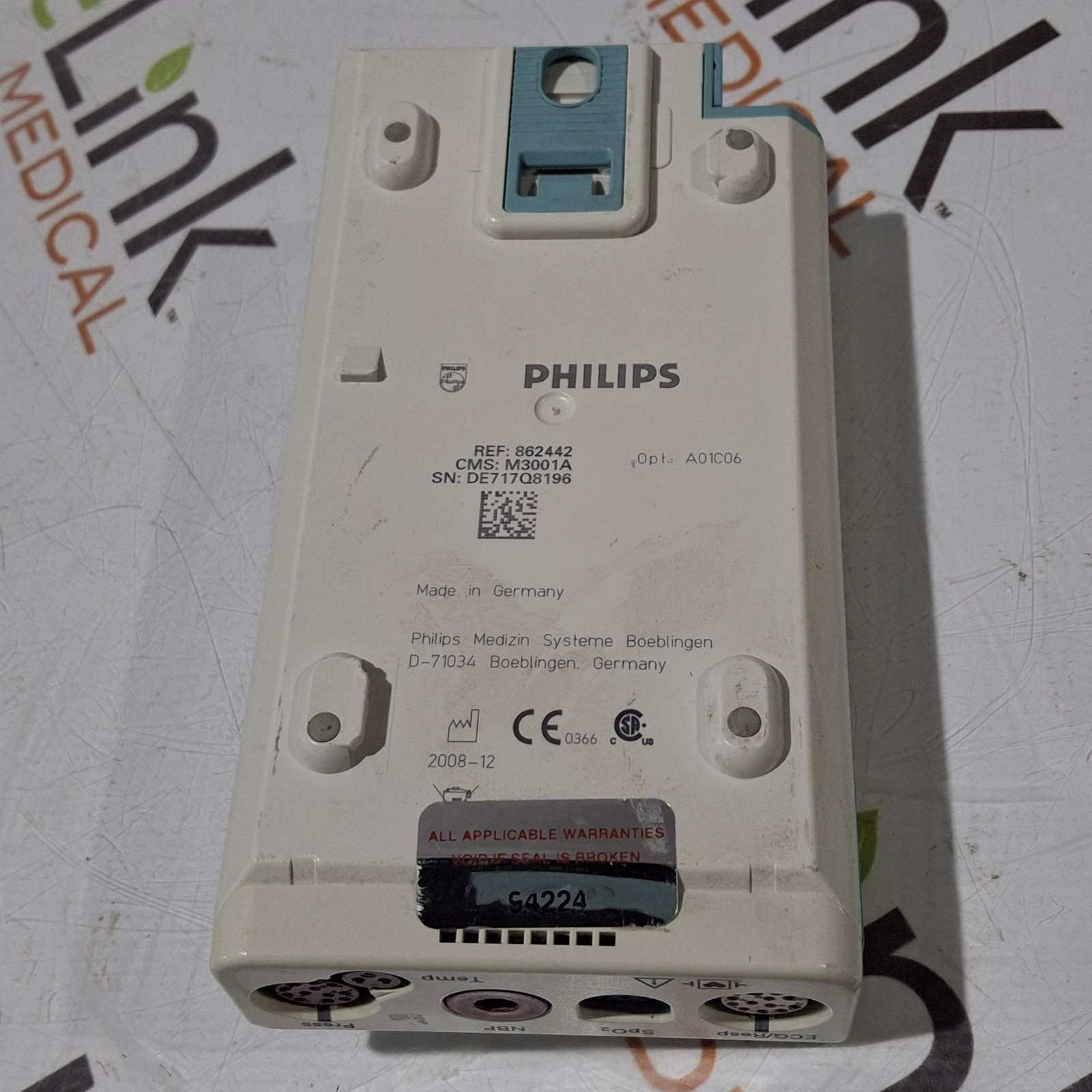 Philips M3001A-A01C06 Fast SpO2, NIBP, ECG, Temp, IBP MMS Module