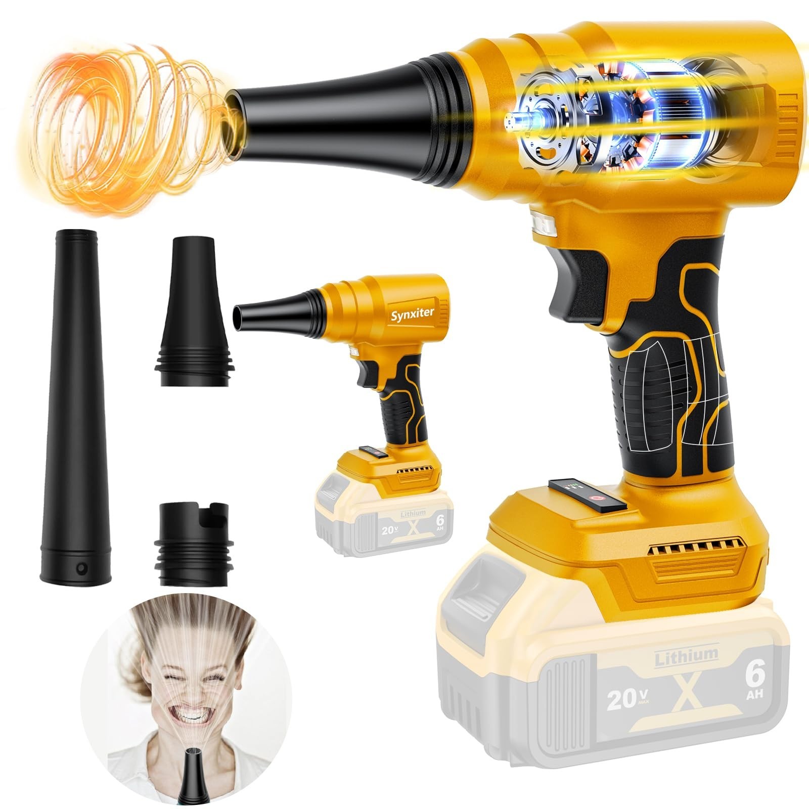 Cordless Compressed Air Duster Compatible with Dewalt 20V MAX Battery (Tool Only