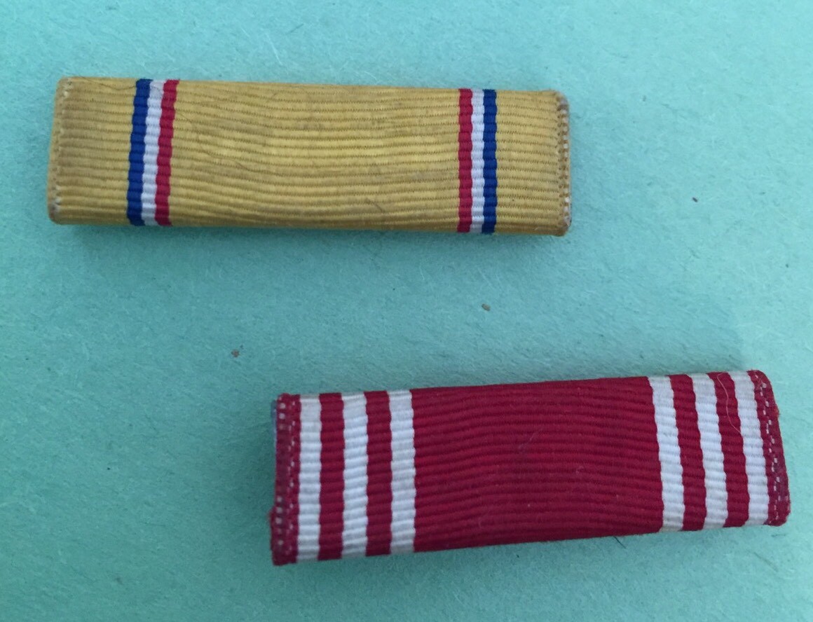 Two Military Bars Cloth Covered Pins