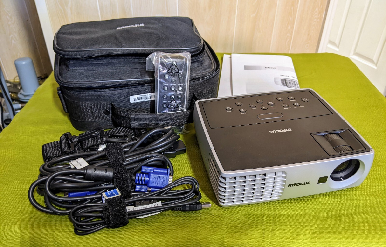 InFocus Projector Model: IN 1100 with remote, cables,  manual & carrying case
