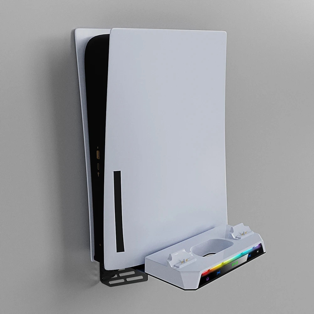 PS5 Slim Wall Mount with Light Bar LED Backlight