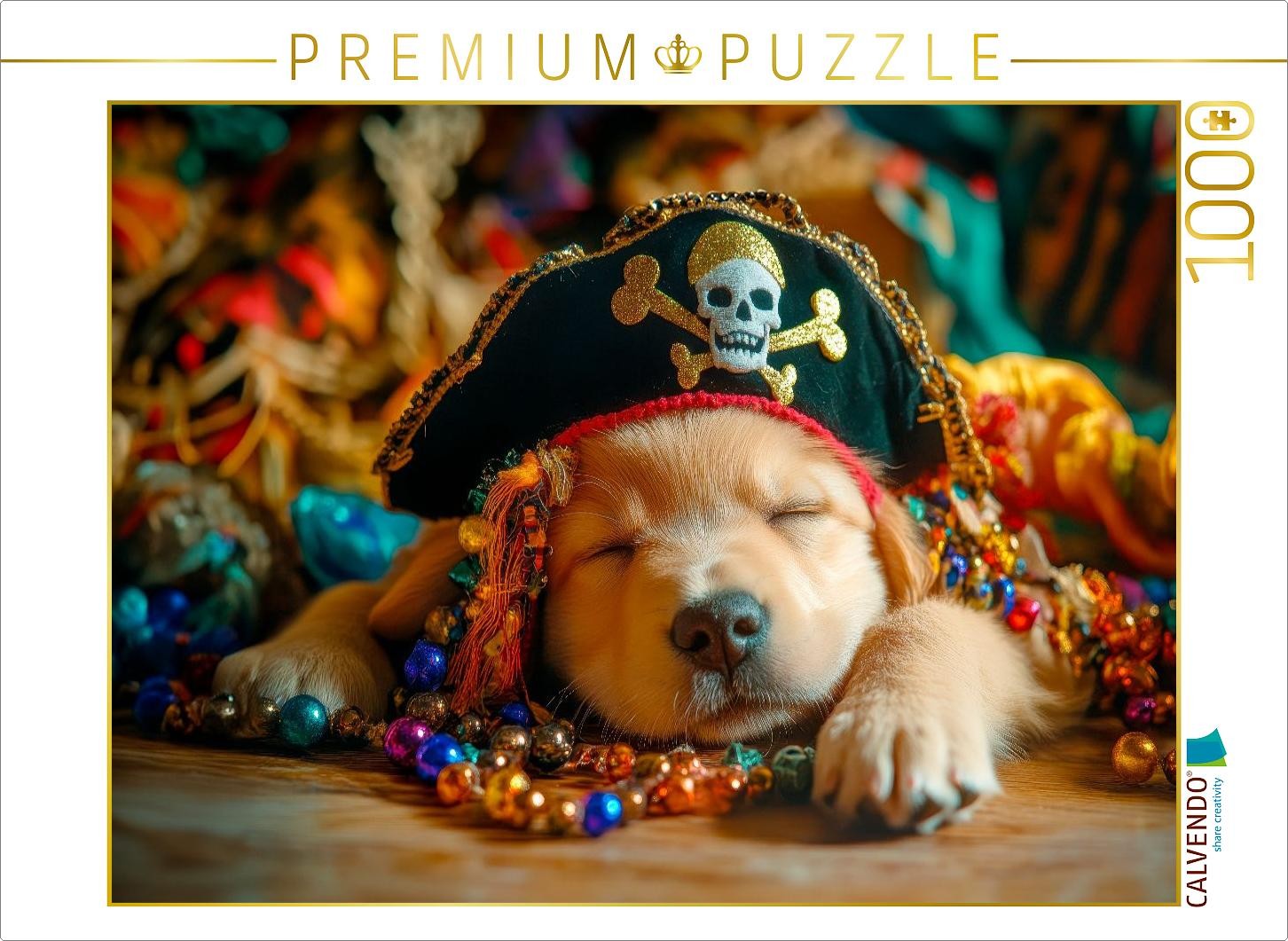 CALVENDO Puzzle Golden-Retriever-Pirat im Land der Träume | 1000 Teile Lege-Größ