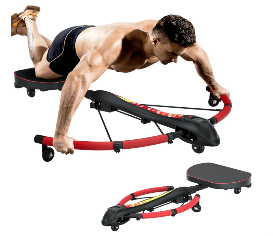 4-in-1 Rowing & Ab Machine, Core Trainer, Adjustable Home Gym Workout Tool
