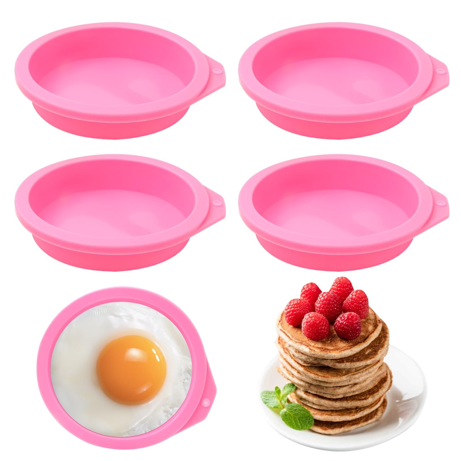 Yinarong 4 Pcs Air Fryer Egg Molds Silicone Non-Stick Maker Reusable Baking