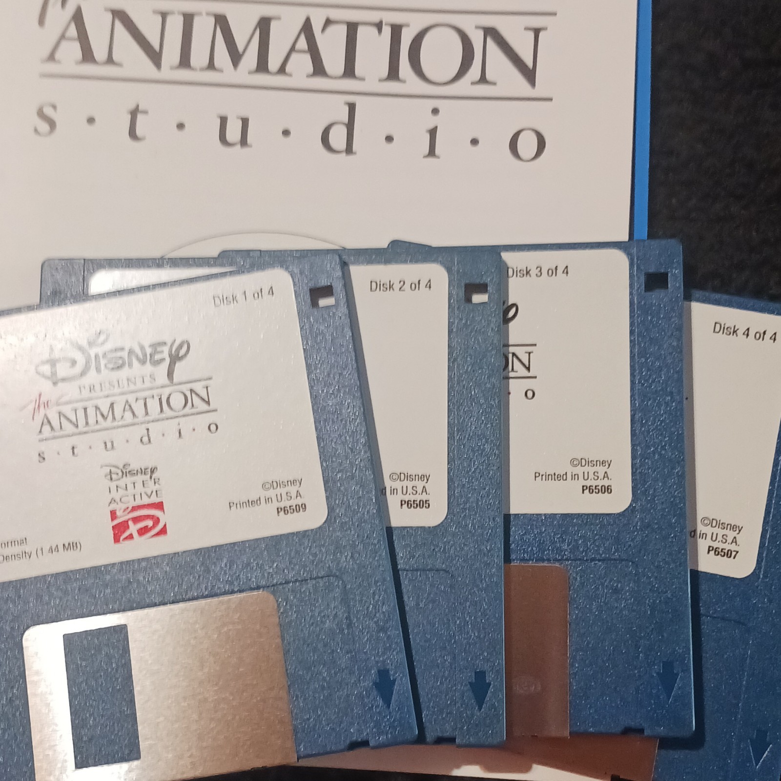 Disney The Animation Studio Animation Software 3.5" Floppy Disk Set 4 Disks