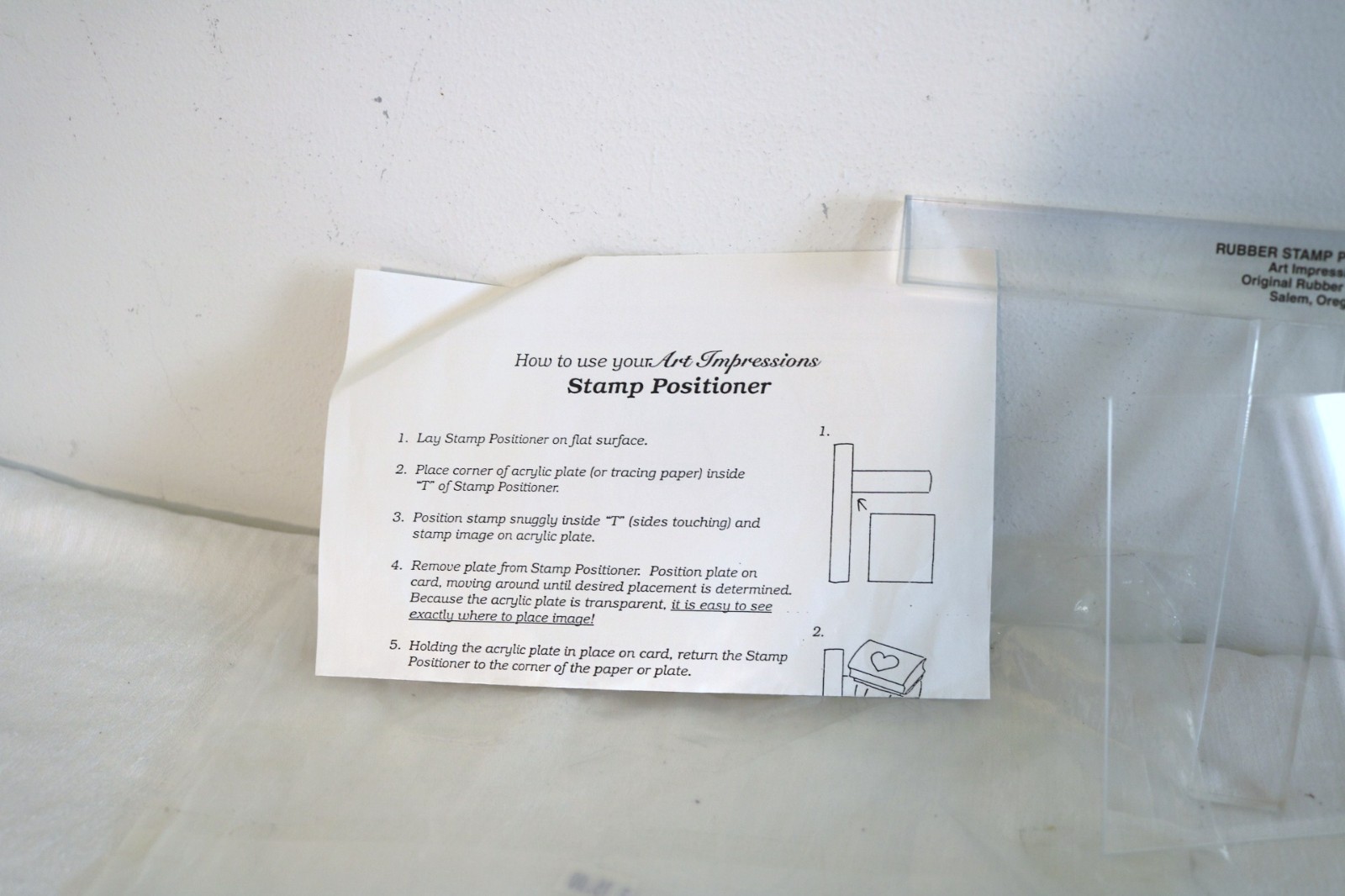 ART IMPRESSIONS RUBBER STAMP POSITIONER IN ORIGINAL PACKAGE WITH INSTRUCTIONS