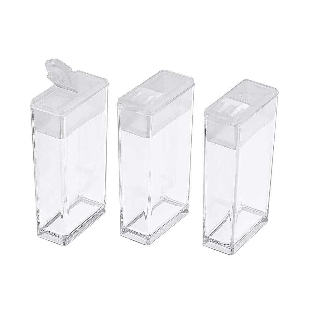 100Pcs Plastic Flip Top Seed Bead Small Storage Containers 2x1 Rectangle
