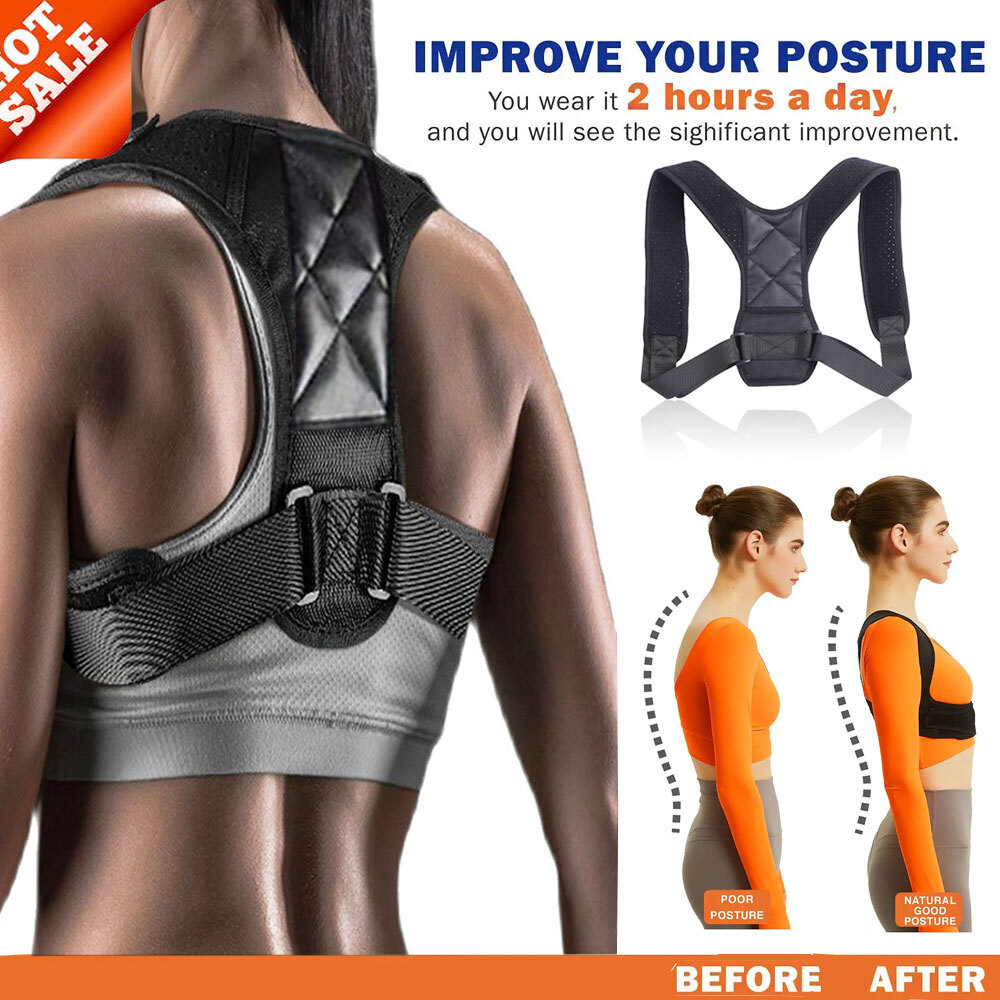 Corrector De Postura Fajas Para Dolor De Espalda Cuello Medium Mujer Hombre