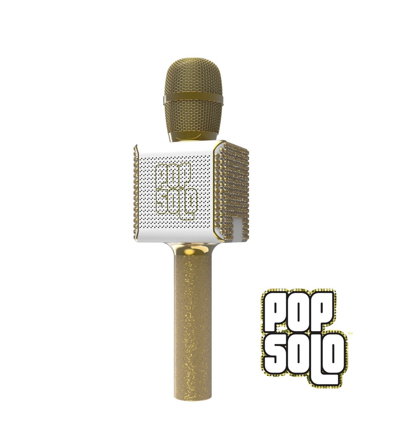 Tzumi Pop Solo Bluetooth Karaoke Microphone Gold Bling. Let the Party Begin.