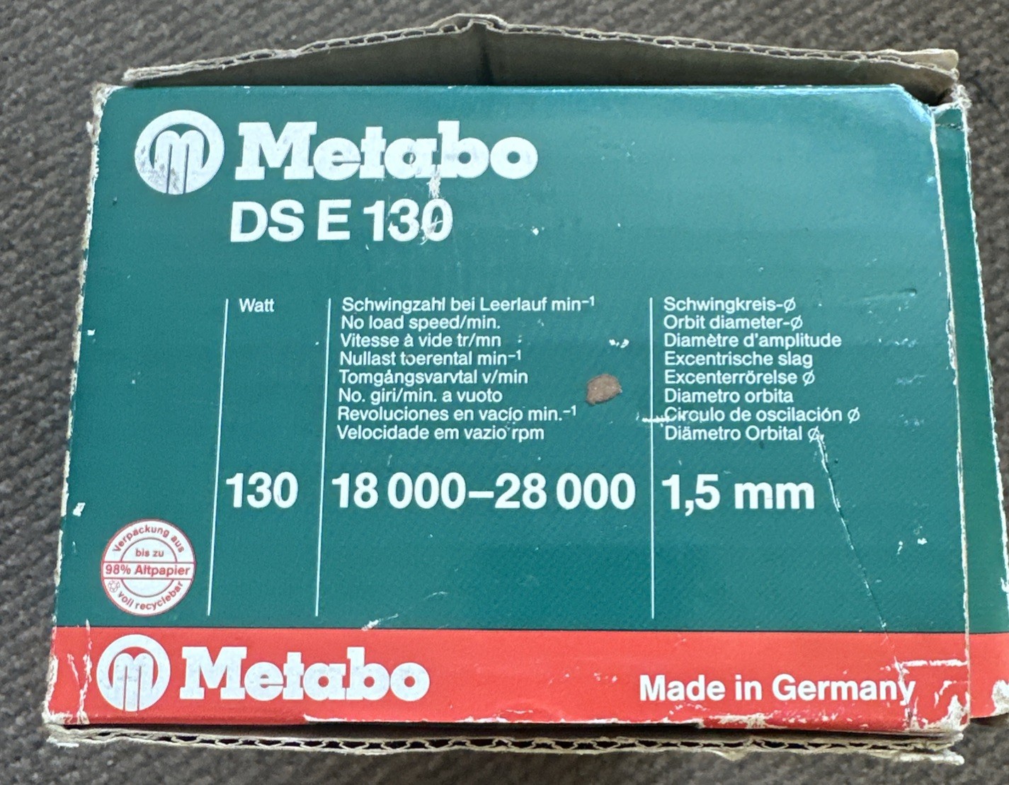 Metabo DS E 130 Triangle Variable Speed Sander Orbital Detail Works Great!!