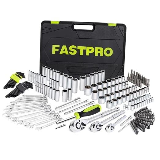 249-Piece Mechanics Tool Set, SAE and Metric Socket Wrench Set, Include 1/2",