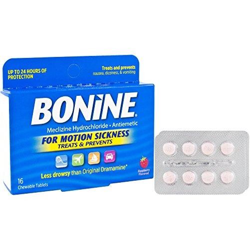 Bonine Motion Sickness Protection Chewable Tablets 16 Tablets Nausea 2 Pack