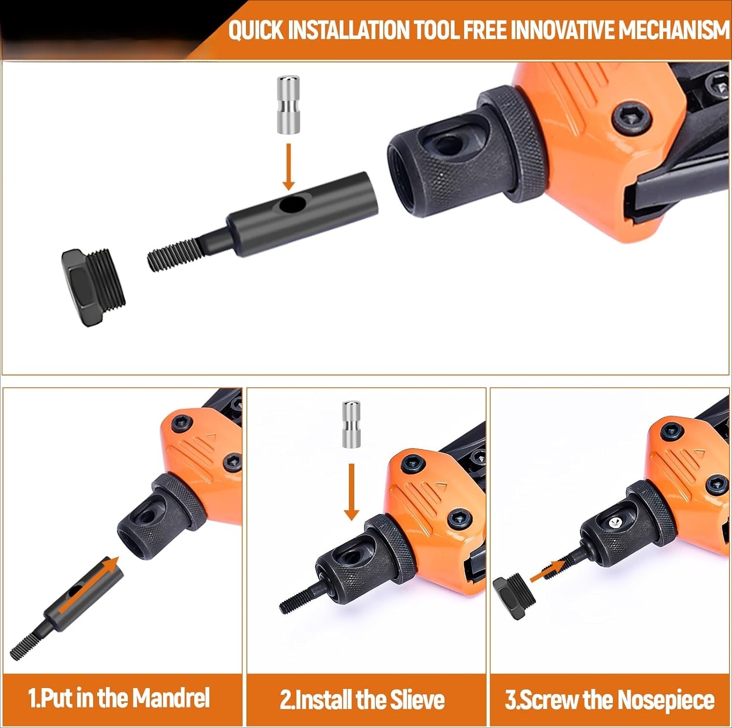 16-inch Rivet Nut Tool Set, including rivet nut tool assembly,