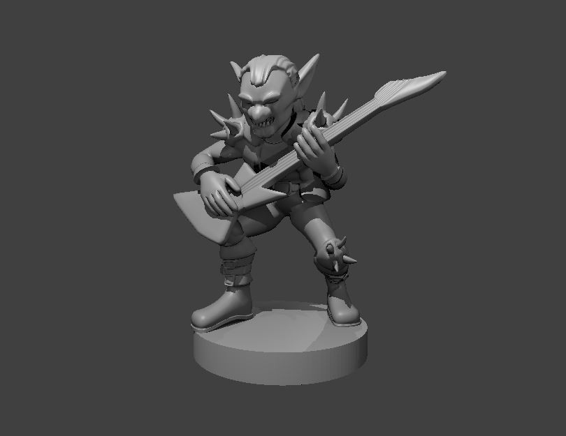 Goblin Metalhead Bard Guitar NPC Monster Manual 28mm Scale DND D&D Tabletop Mini