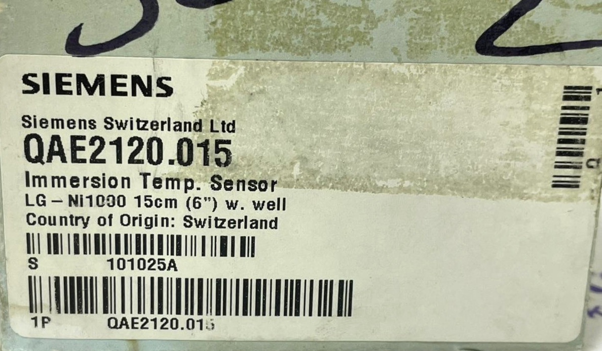 SIEMENS QAE2120.015 Duct Temperature Sensor