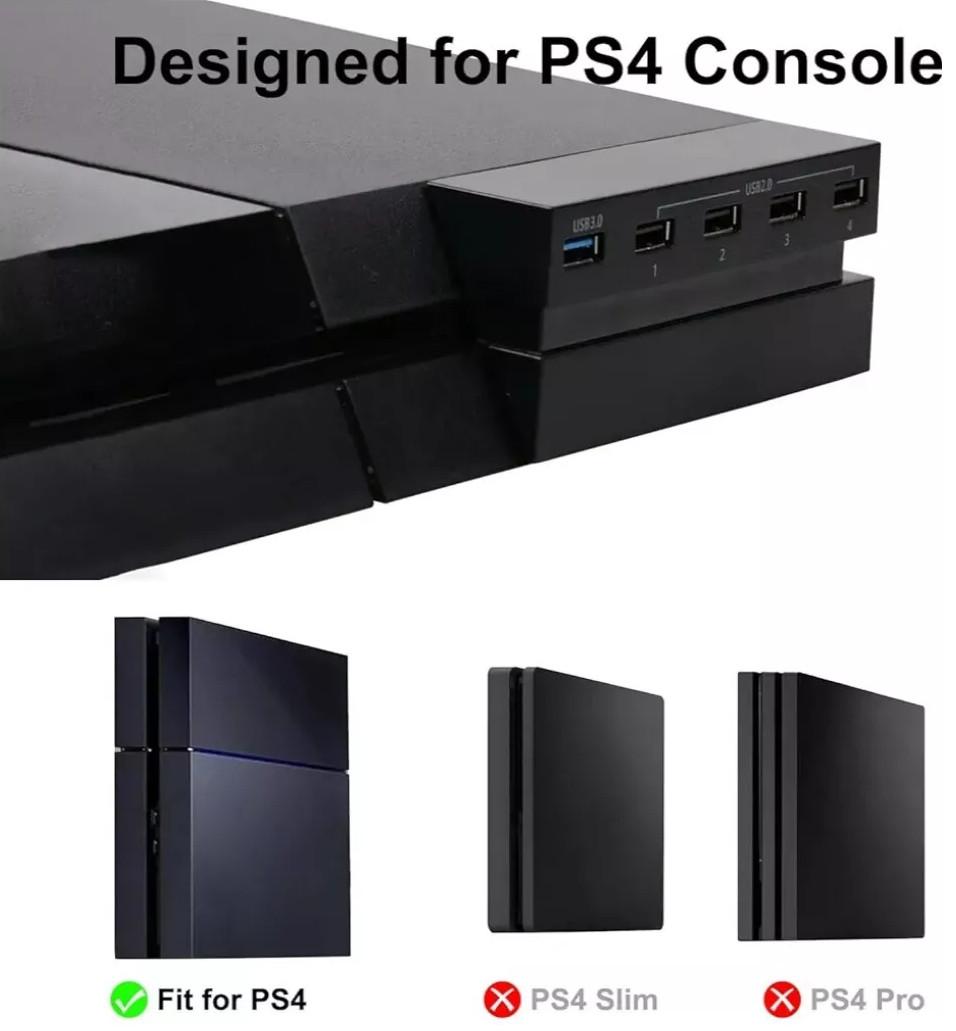 DOBE Fomis Electronics 2 to 5 USB Hub/Extender for PS4 Gaming Console